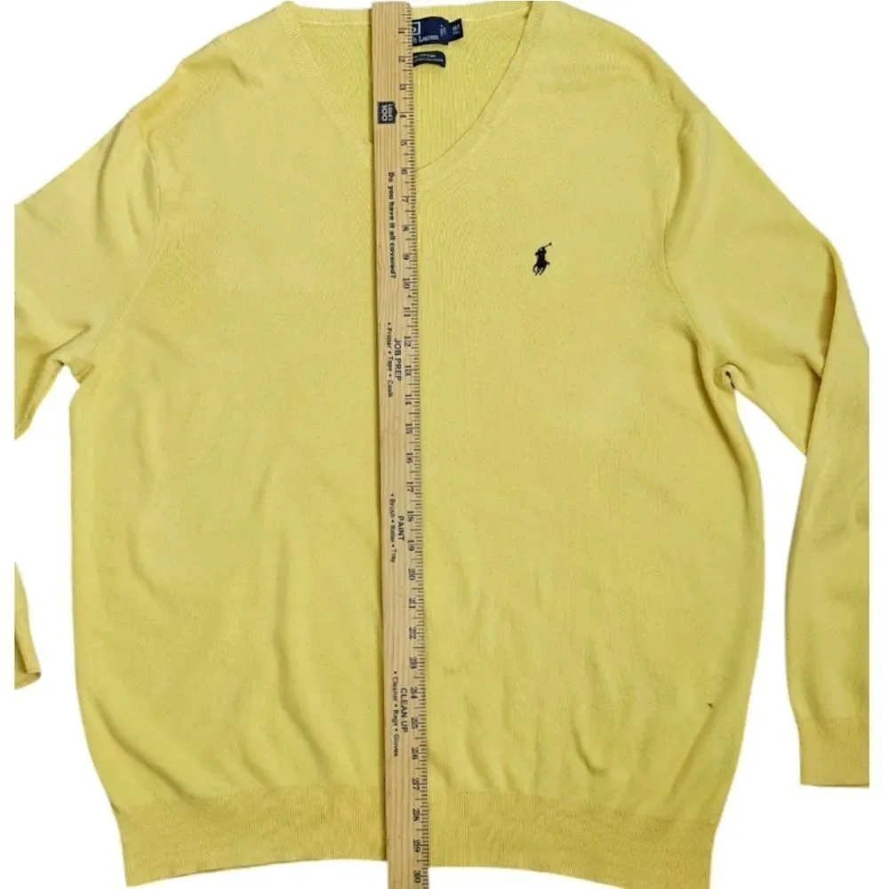 Polo by Ralph Lauren Men's V-Neck Sweater in Sunny Yellow Size XLT